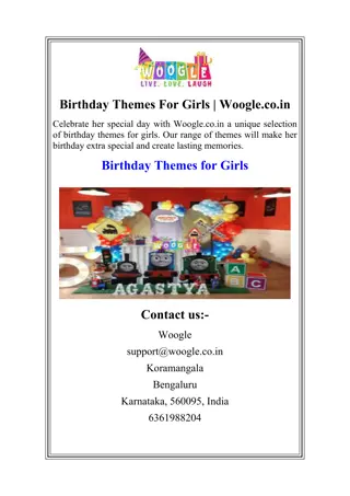 Birthday Themes For Girls  Woogle.co.in