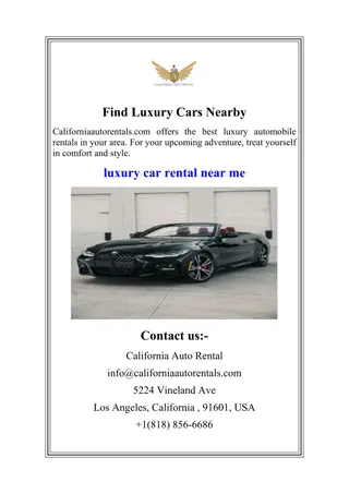 Find Luxury Cars Nearby