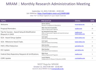 MRAM | Monthly Research Administration Meeting