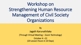 Enhancing HR Management in Civil Society Organizations Workshop by Jagath Karunathilaka