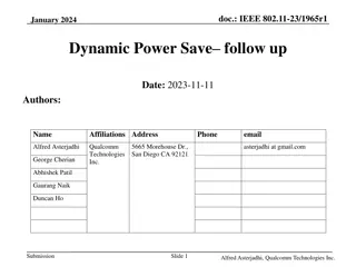 IEEE 802.11-23/1965r1 Dynamic Power Save Mechanism Overview
