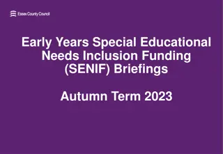 Reimagining Early Years Special Educational Needs Inclusion Funding in Essex