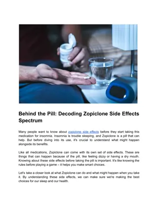 Behind the Pill_ Decoding Zopiclone Side Effects Spectrum