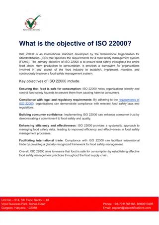 Objective of ISO 22000