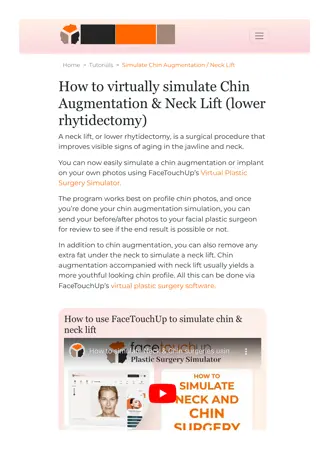 Step-by-Step Visualizer for Chin & Neck Lift Surgery | FaceTouchUp