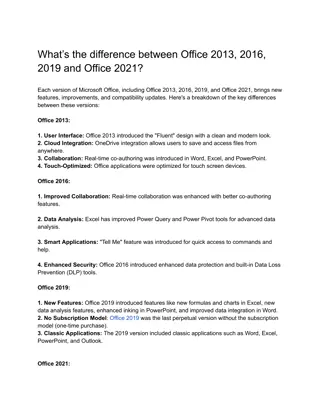 What’s the difference between Office 2013, 2016, 2019 and Office 2021 (1)
