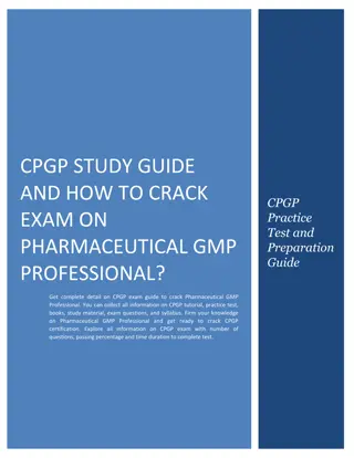 CPGP Study Guide and How to Crack Exam on Pharmaceutical GMP Professional