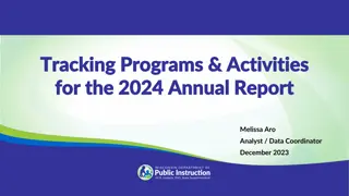 Tracking Programs & Activities for the 2024 Annual Report  for the 2024 Annual Report