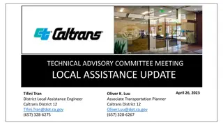Local Assistance Update - Technical Advisory Committee Meeting April 26, 2023