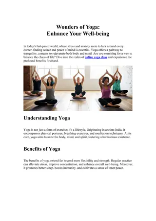 Wonders of Yoga Enhance Your Well-being