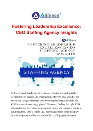 Fostering Leadership Excellence: CEO Staffing Agency Insights