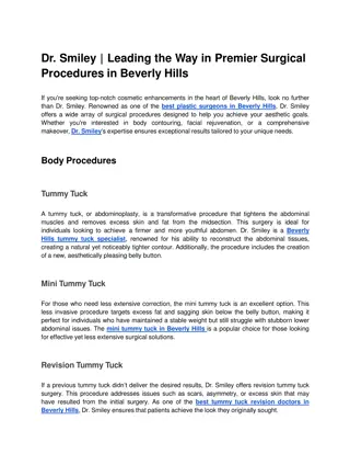 Dr. Smiley: Premier Cosmetic Surgeon in Beverly Hills