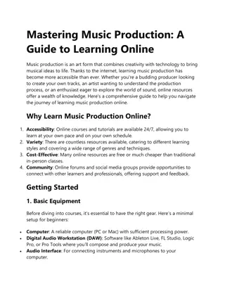 Mastering Music Production: A Guide to Learning Online