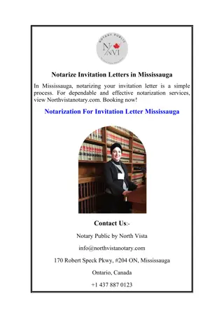 Notarize Invitation Letters in Mississauga