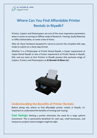 Top Options for Budget Friendly Printer Rentals in Riyadh