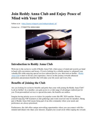 Join Reddy Anna Club and Enjoy Peace of Mind with Your ID