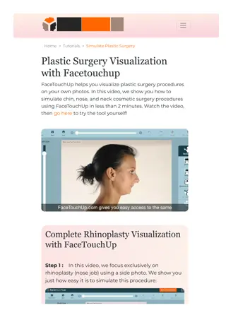 Visualize Plastic Surgery Results | Plastic Surgeon Visualization Tool
