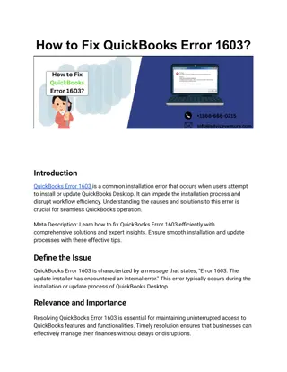 How to Fix QuickBooks Error 1603?