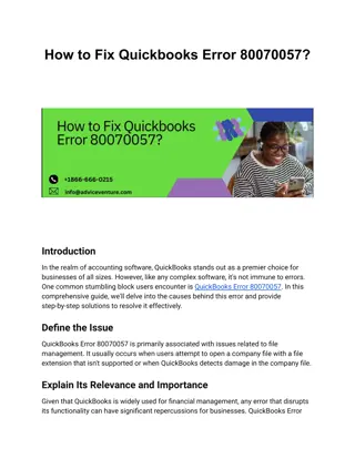 How to Fix Quickbooks Error 80070057?