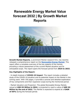 Renewable Energy Market Value forecast 2032 | By Growth Market Reports
