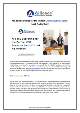 Are You Searching for the Perfect CFO Executive Search Look No Further!