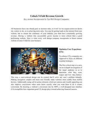 Unlock 5Fold Revenue Growth Key Actions Incorporated by Top Web Design Companies