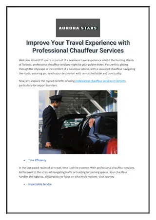 Using Professional Chauffeur Services Will Enhance Your Travel Experience