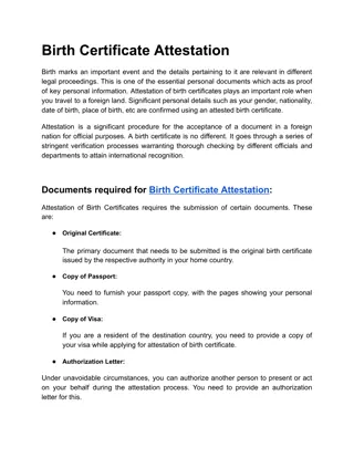 Birth Certificate Attestation- Services  in Qatar