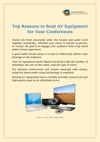 Top Reasons to Rent AV Equipment for Your Conferences