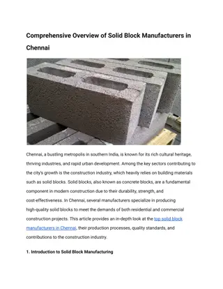 Comprehensive Overview of Solid Block Manufacturers in Chennai