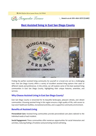 Best Assisted living in East San Diego County