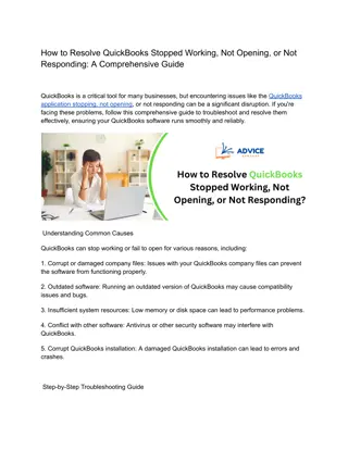 How to Resolve QuickBooks Stopped Working, Not Opening, or Not Responding_ A Comprehensive Guide