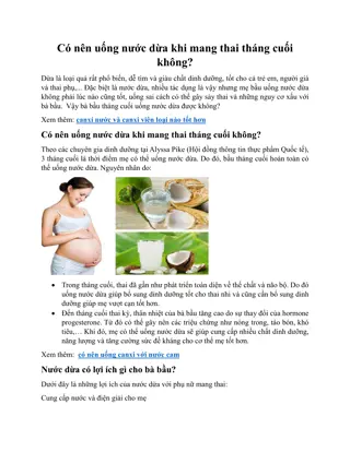 Có nên uống nước dừa khi mang thai tháng cuối không