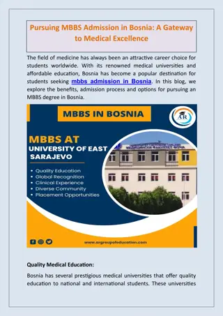 Pursuing MBBS Admission in Bosnia: A Gateway to Medical Excellence