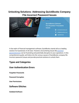 Unlocking Solutions: Addressing QuickBooks Company File Incorrect Password Issue