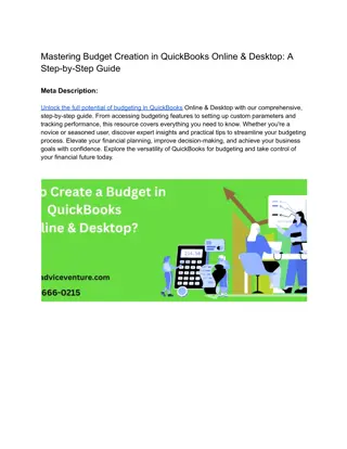 Budget Creation in QuickBooks Online & Desktop