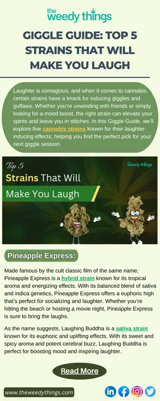 Giggle Guide Top 5 Strains That Will Make You Laugh