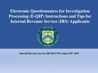 E-QIP Instructions for IRS Applicants