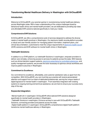 Article 21_ Transforming Mental Healthcare Delivery in Washington with DrCloudEHR