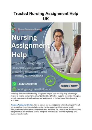 Trusted Nursing Assignment Help UK