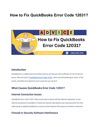 How to Fix QuickBooks Error Code 12031?