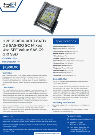 HPE P10610-001 3.84TB DS SAS-12G SC Mixed Use SFF Value SAS G9 G10 SSD