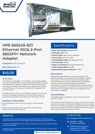 HPE 665249-B21 Ethernet 10Gb 2-Port 560SFP  Network Adapter