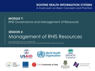Managing RHIS Resources: Governance and Mobilization