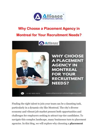 Why Choose a Placement Agency in Montreal for Your Recruitment Needs?