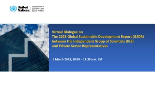 Virtual Dialogue on the 2023 Global Sustainable Development Report (GSDR)