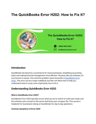 The QuickBooks Error H202: How to Fix It?