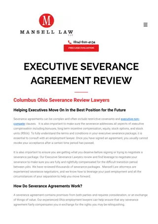 Executive Severance Agreements Lawyer Columbus OH | Employment Attorneys