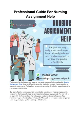 Professional Guide For Nursing Assignment Help
