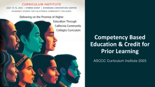 Competency-Based Education & Credit for Prior Learning